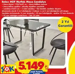 RELAX MDF MUTFAK MASA SANDALYE